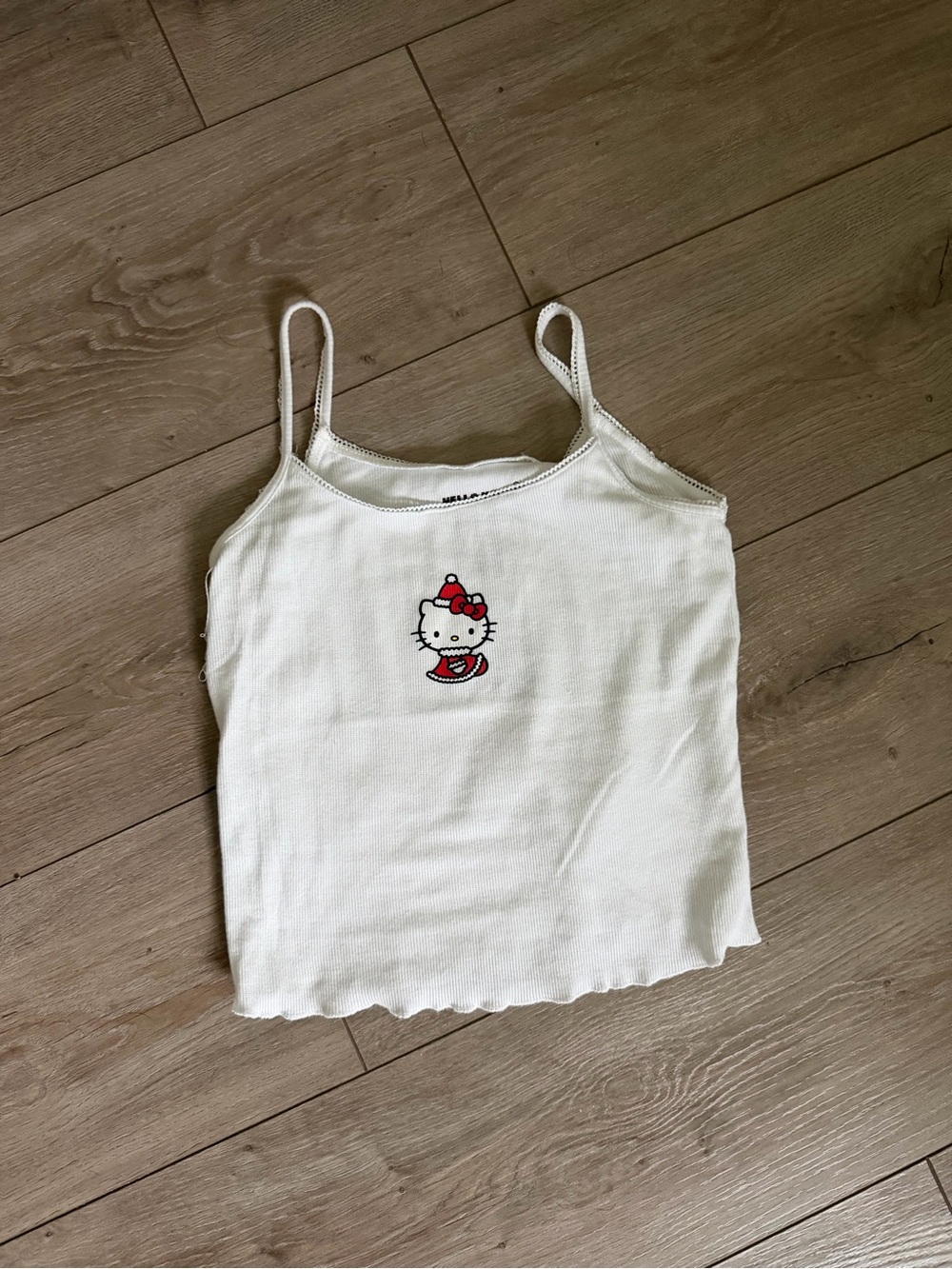 Aeropostale Hello Kitty and Friends Sanrio Ribbed Tank Top White